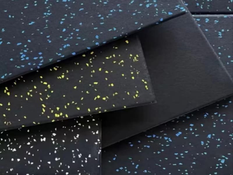 A checklist on a technical blueprint for a gym layout.